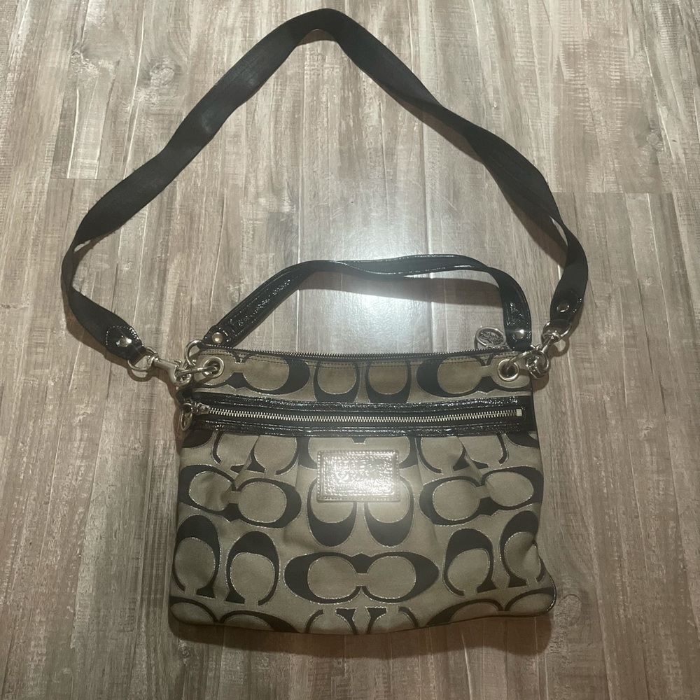 ! REAL OLD VINTAGE ! Coach Crossbody Stained Silver Black Purse